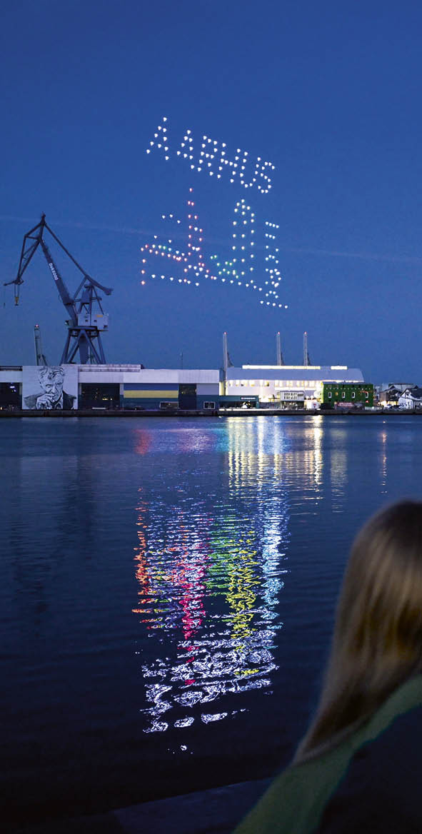 The Ocean Race 2022-23 - 29 May 2023. Drone Show in the Ocean Live Park in Aarhus.